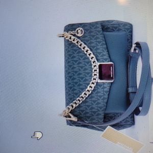 LITA MEDIUM Two Tone Logo Crossbody Bag.